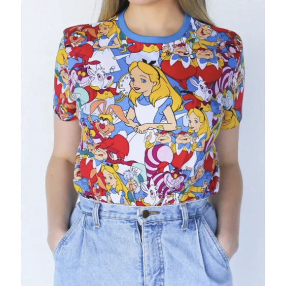 Disney Tops - Cakeworthy x Disney x Alice In Wonderland Character Collage Cotton T-Shirt XL